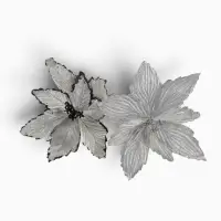 Цветы декоративные &laquo;Новогодние. Холодный цветок&raquo;, 27&times;20 см, серебро МИКС