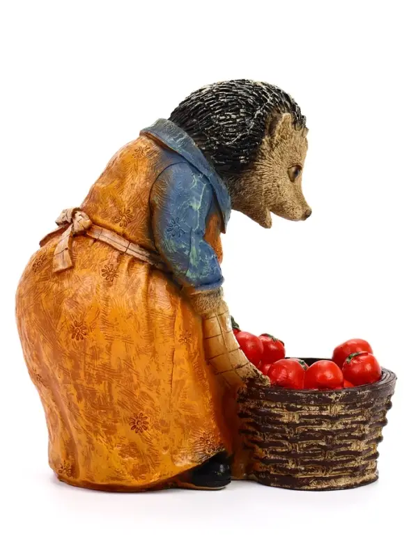 Садовая фигура &laquo;Ежиха с помидорами&raquo; из полистоуна, 20&times;12&times;23 см