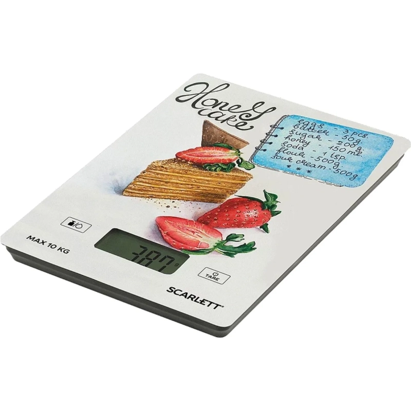 Весы кухонные Scarlett SC-KS57P76, Медовик с клубникой