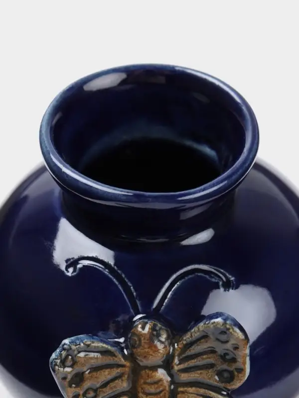 Сосуд для масла &laquo;Бабочка&raquo;, 8&times;8&times;10 см, керамика, синий