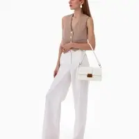 Сумка женская мессенджер TEXTURA на клапане, 26&times;8.5&times;14 см, молочная