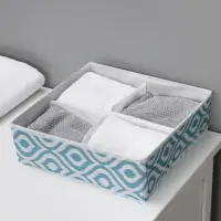 Органайзер для хранения белья Доляна &laquo;Лагуна&raquo;, 4 ячейки, 29&times;29&times;10 см, бирюзовый