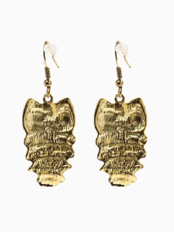 Серьги металл Art совушка, чёрные в чернёном золоте