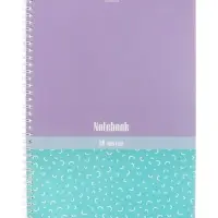 Тетрадь 80 листов в клетку Hatber &laquo;Скобочки&raquo;, на гребне, ламинация Soft-touch, перфорация на отрыв, цветной срез, блок офсет 60-65 г/м&sup2;, МИКС 2 вида