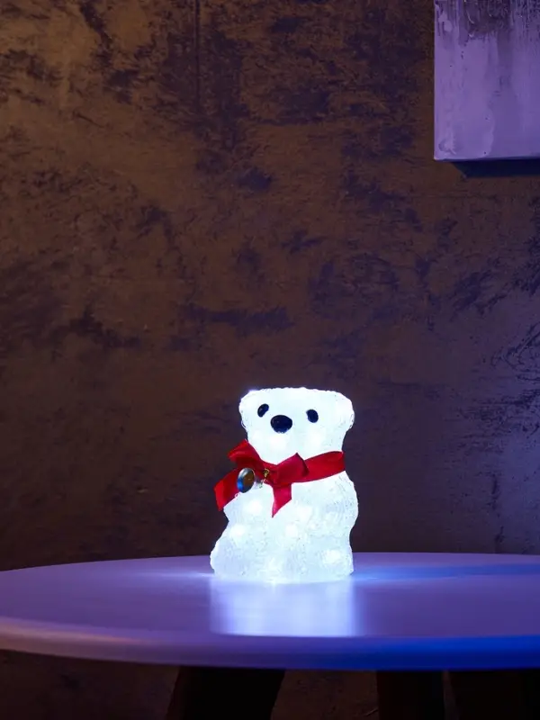 Светодиодная фигура &laquo;Медвежонок&raquo; 13&times;10 см, акрил, 20 LED, от батареек ААх2, свечение белое