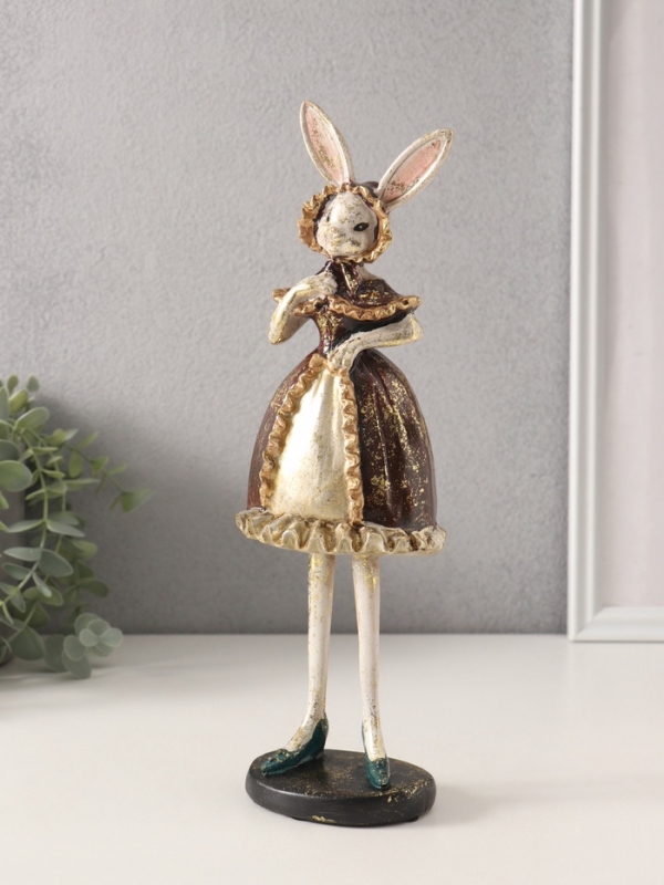 Сувенир полистоун Сувенир полистоун "Зайка в платье с рюшами" 8х9,5х30 см