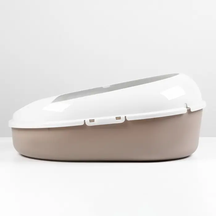 Лоток для кошек с бортом, сеткой и совком Лоток для кошек с бортом, сеткой и совком "Космо" 51,9 x37,8 x 21,3 см, коричневый