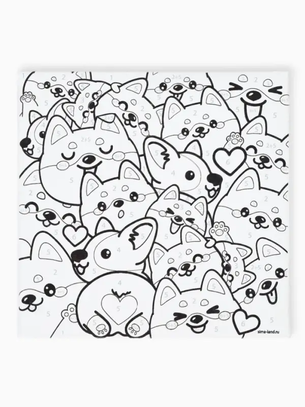 Картина по номерам для детей &laquo;Корги&raquo;, 15&times;15 см