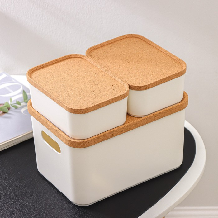 Набор органайзеров для хранения Korely, 3 предмета: 2,4 л / 0,76 л / 0,76 л, цвет слоновая кость Набор органайзеров для хранения Korely, 3 предмета: 2,4 л / 0,76 л / 0,76 л, цвет слоновая кость