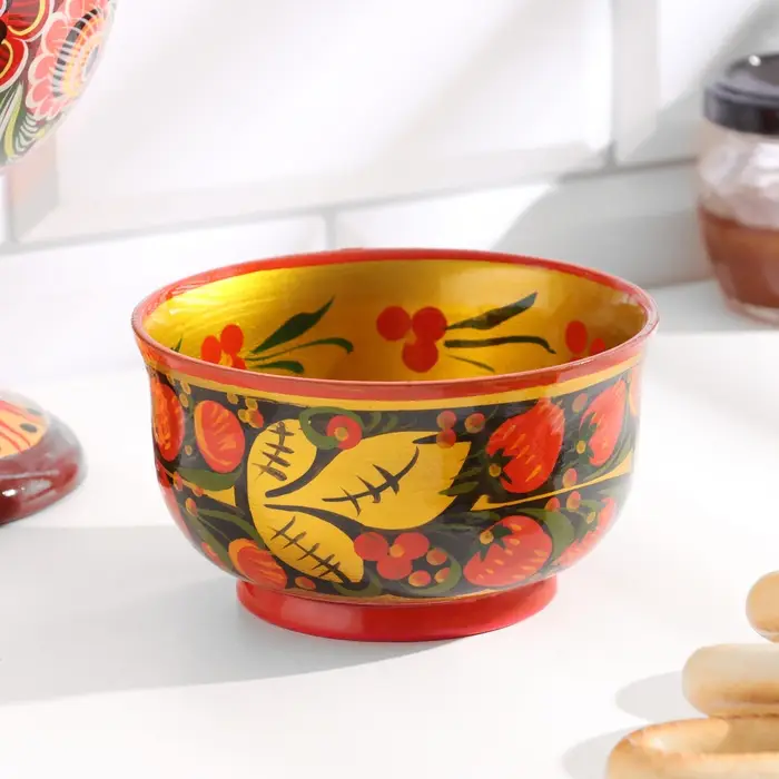 Пиала дерево хохлома &laquo;Роспись&raquo;, 12&times;6 см