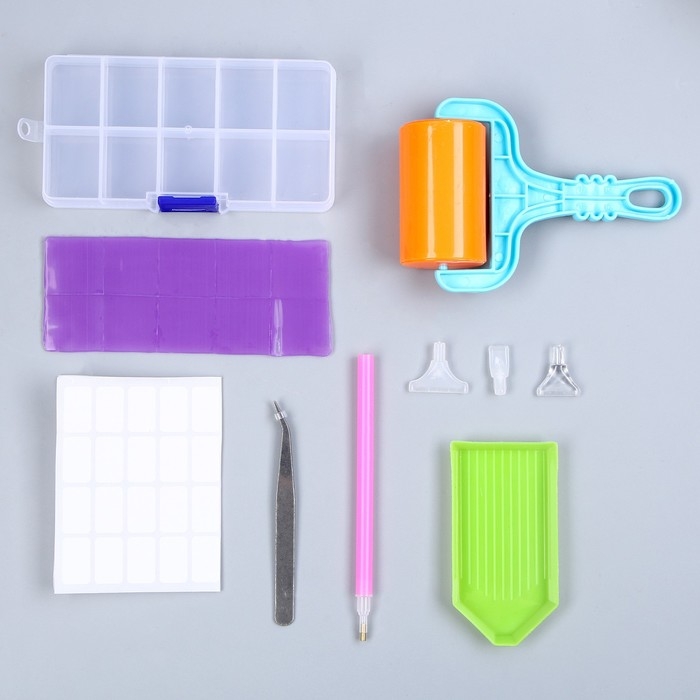 Набор инструментов для алмазной мозаики, с органайзером Набор инструментов для алмазной мозаики, с органайзером