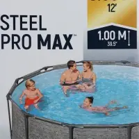 Бассейн каркасный Steel Pro, 366&times;100 см, круглый, цвет графит, 561PG Bestway