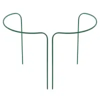 Кустодержатель, d=50 см, h=60 см, ножка d=1 см, металл, набор 2 полудуги, зелёный