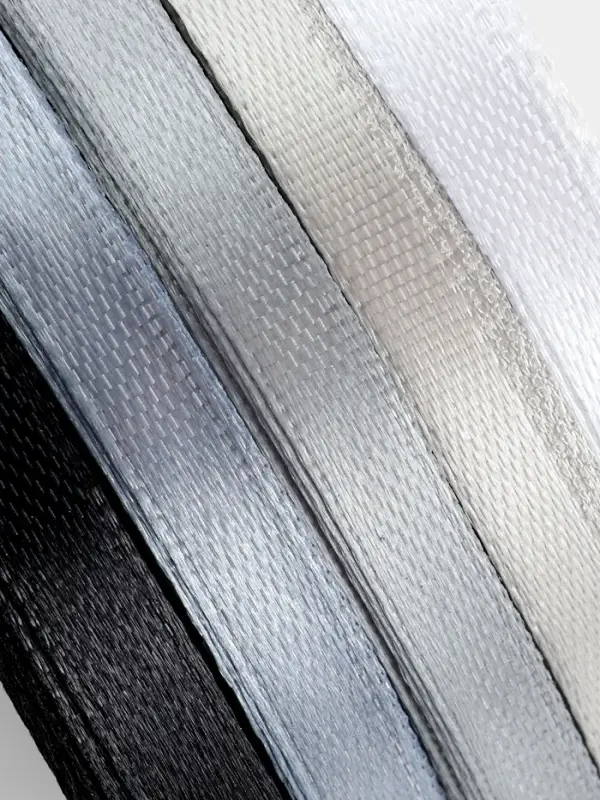 Атласная лента, набор 5 шт., 6 мм, 23&plusmn;1 м, серая, чёрная