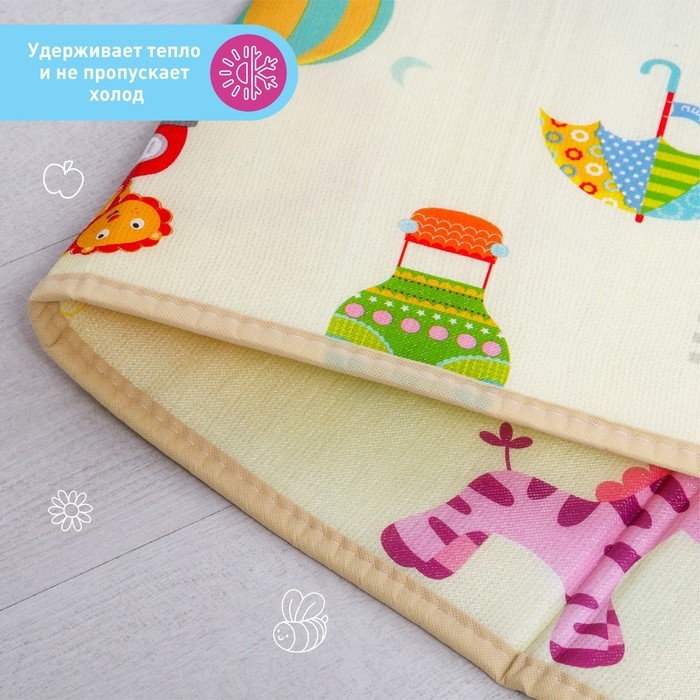 Игровой коврик для детей складной «Мои друзья», двусторонний, размер 180х100 см, Крошка Я Игровой коврик для детей складной «Мои друзья», двусторонний, размер 180х100 см, Крошка Я