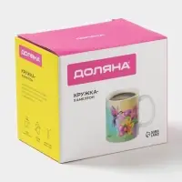 Кружка - хамелеон Доляна &laquo;Колибри&raquo;, 350 мл, керамика, небольшие дефекты