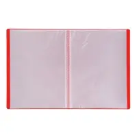 Папка с 30 вкладышами А4, 500 мкм, Calligrata, текстура &laquo;песок&raquo;, красная