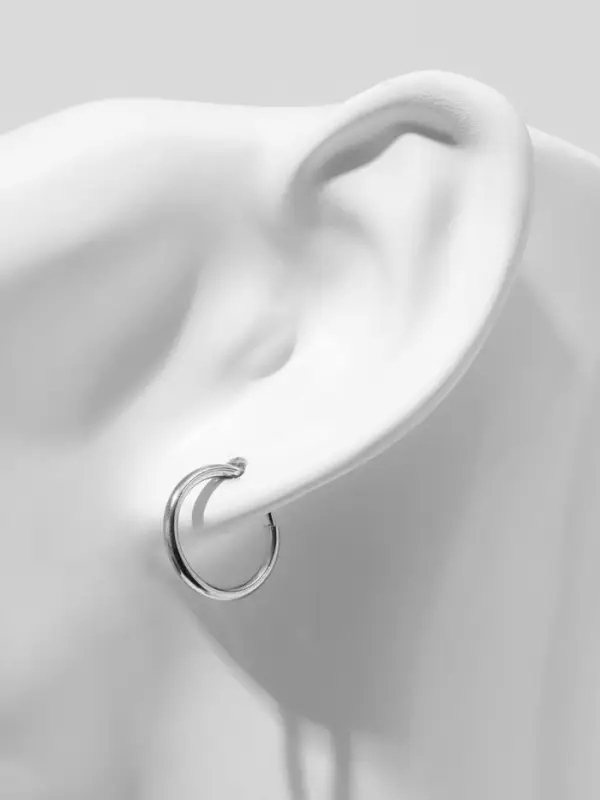 Пирсинг в ухо &laquo;Кольцо&raquo;, диск, d=11 мм, 2 шт. цвет серебро