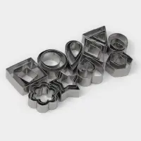 Формы для печенья Доляна &laquo;Ассорти&raquo;, набор 30 шт., в кейсе, нержавеющая сталь, серебристые