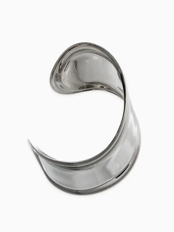 Браслет манжета &laquo;Изгиб&raquo;, d=6 см, цвет серебро