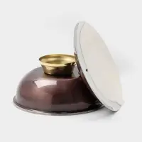 Блюдо глубокое с крышкой &laquo;Жемчуг&raquo;, 27&times;27&times;19 см, нержавеющая сталь, покрытие антик