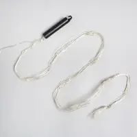 Гирлянда &laquo;Конский хвост&raquo; 10 нитей по 1 м, IP20, серебристая нить, 100 LED, 2 режима, от батареек АА&times;3, свечение белое