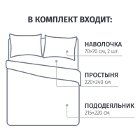 Постельное белье Евро Поплин (нав.70х70-2шт),Shepard