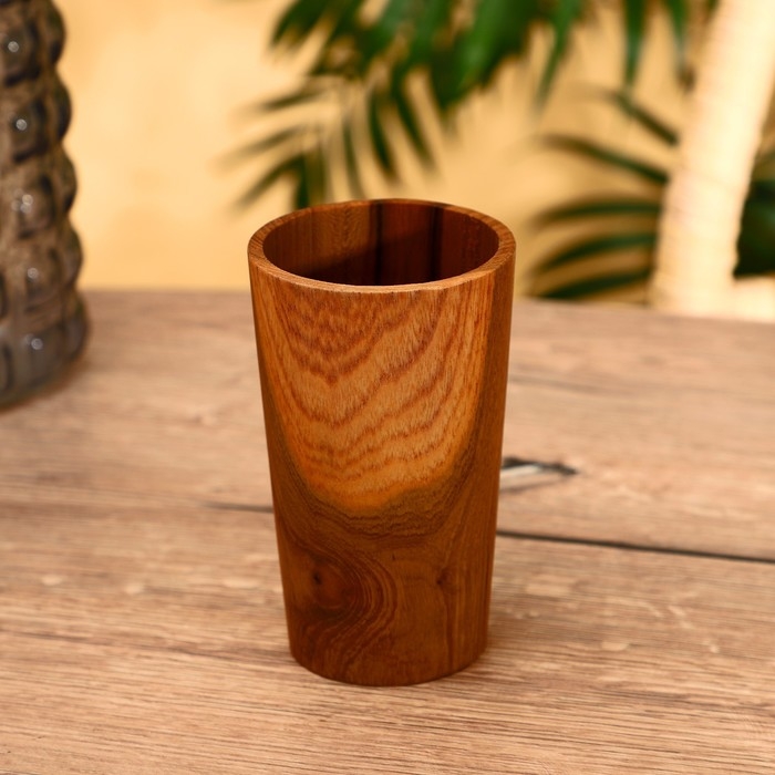 Стакан 8х8х13 см, тиковое дерево Стакан 8х8х13 см, тиковое дерево