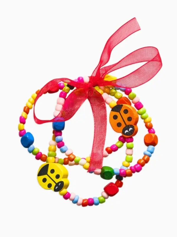 Браслеты детские &laquo;Выбражулька. Бант, божья коровка&raquo;, d=4 см, набор 3 шт. разноцветный