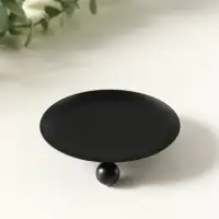 Подсвечник "Чашка на шариках" на 1 свечу, 9 см, черный