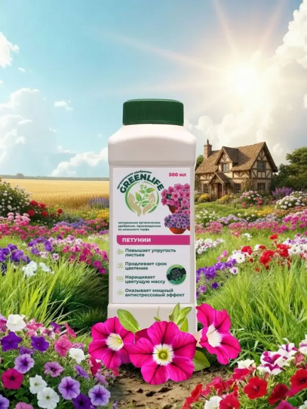Органическое удобрение для петуний Greenife, 500 мл