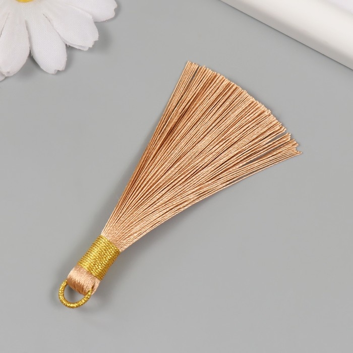 Декор для творчества текстиль Декор для творчества текстиль "Кисть. Оливия" капучино набор 2 шт 8х1,2 см