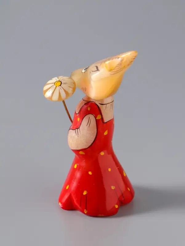 Фигурка &laquo;Коза с цветком&raquo;, 8.5&times;3.5 см, селенит, МИКС