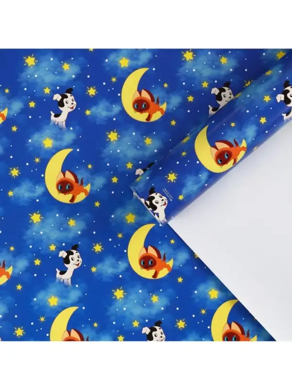 Упаковочная бумага, 70&times;100 см, Котёнок по имени Гав