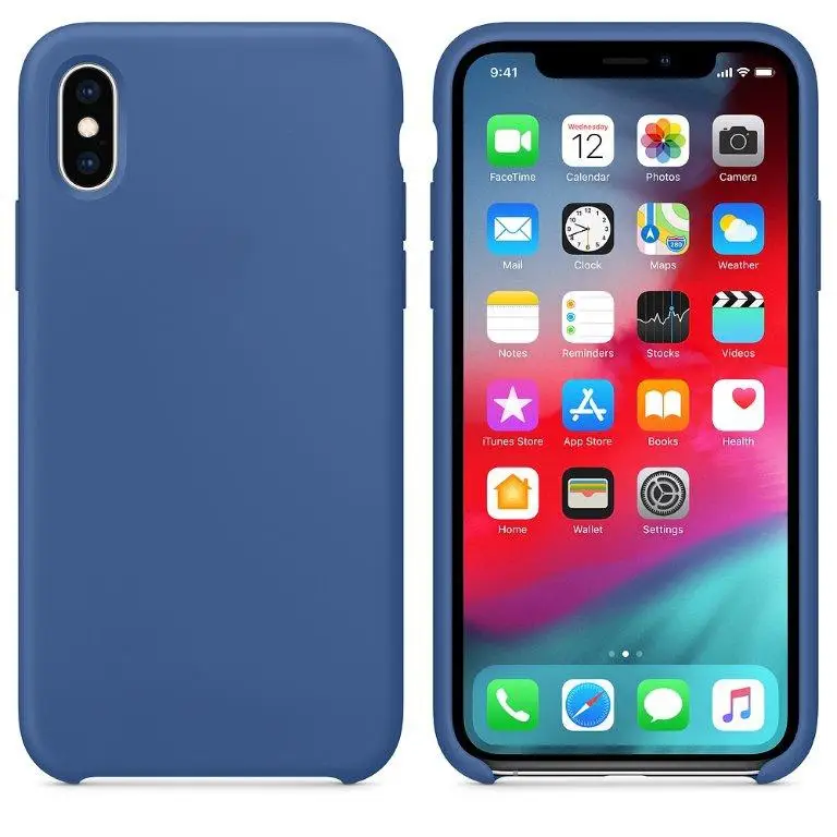 Чехол Iph XS Max Silicon Case 100% ORG Delft Blue (c LOGO)