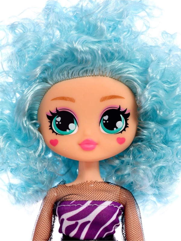 Кукла «Кудряшка Рина», шарниры в руках, голубой