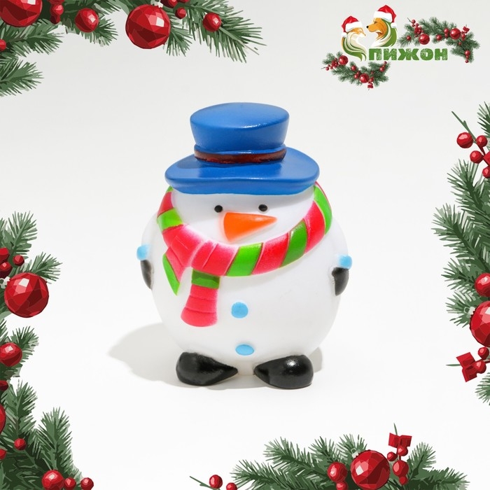 Игрушка пищащая для собак Игрушка пищащая для собак "Снеговик", виниловая, 6,7 х 8,5 см