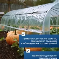Плёнка полиэтиленовая, толщина 200 мкм, прозрачная, 5&times;3 м, рукав (1.5 м &times; 2), Эконом 50%, Greengo