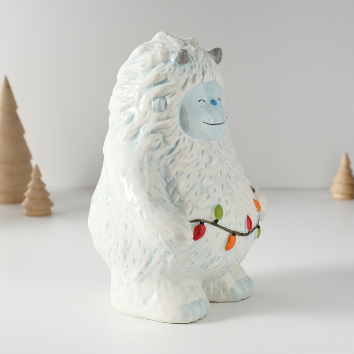 Копилка керамика  Копилка керамика "Снежный человек с гирляндой" 11,2х13х18 см