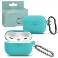 Чехол APods Pro Hang Silicon Сase с карабином  LE coast blue