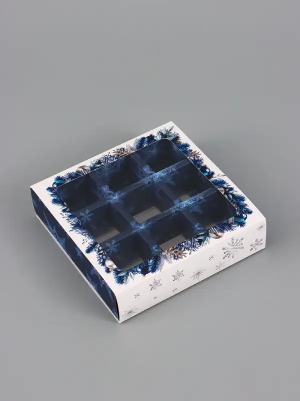 Коробка для 9 конфет &laquo;Голубые мечты&raquo; 14.5&times;14.5&times;3.5 см
