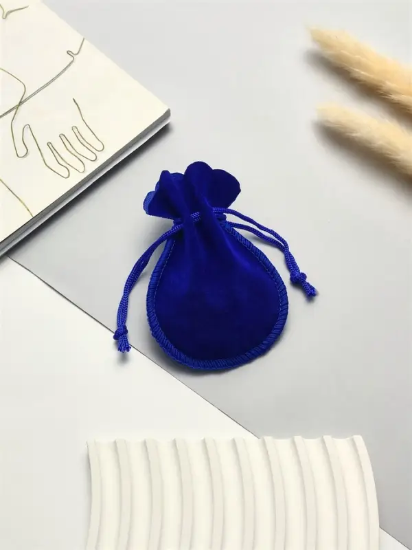 Набор мешочков бархатных 100шт. , 7*9, цвет синий (1249690)