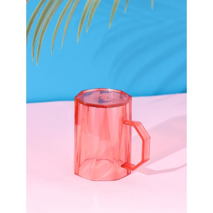 Кружка пластиковая Доляна «Витраж», 350 мл, цвет красный Кружка пластиковая Доляна «Витраж», 350 мл, цвет красный