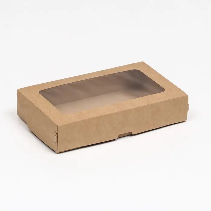 Контейнер навынос, с окном, крафт, МИКС, 20×12×4 см