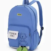 Рюкзак школьный на молнии, с карманами, с принтом, размер 30&times;12.5&times;44 см, синий