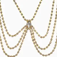 Цепочка на бедро бодичейн "Шахерезада" со стразами, цвет белый в золоте Цепочка на бедро бодичейн "Шахерезада" со стразами, цвет белый в золоте