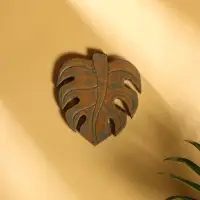 Панно "Лист" дерево 12х13х1 см, цв. коричневый