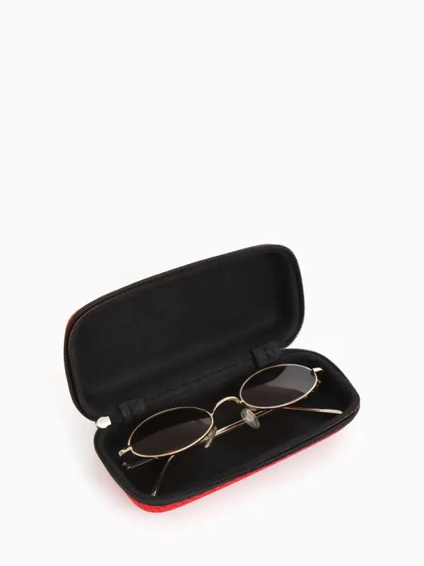 Футляр для очков на молнии, однотонный, размер 15&times;4&times;6.5 см, красный