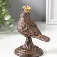 Сувенир чугун "Птица в короне" патина 11х8х13 см