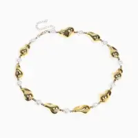 Бусы &laquo;Жемчуг Борокко&raquo;, белые в золоте, 40 см